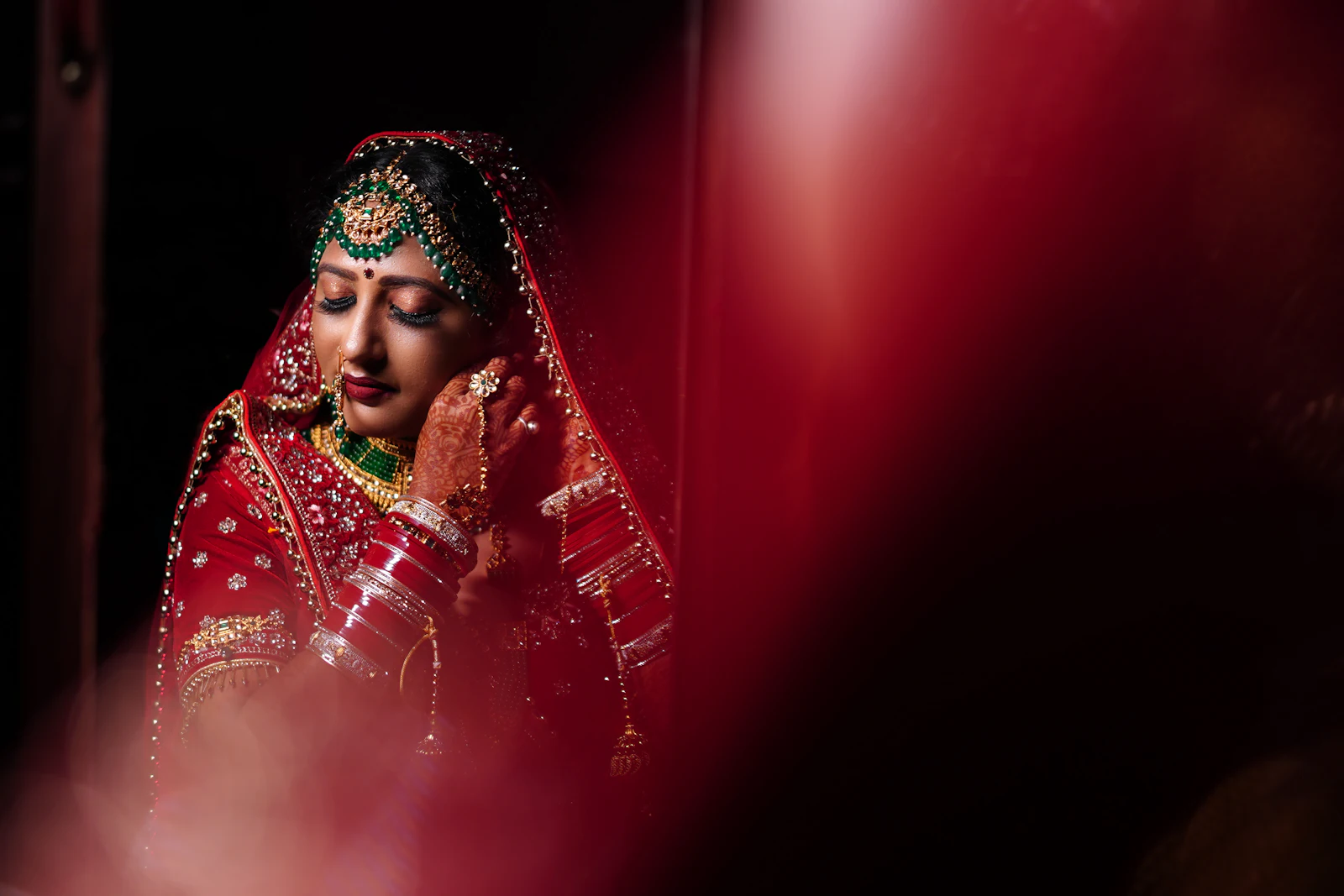 Red mood portrait