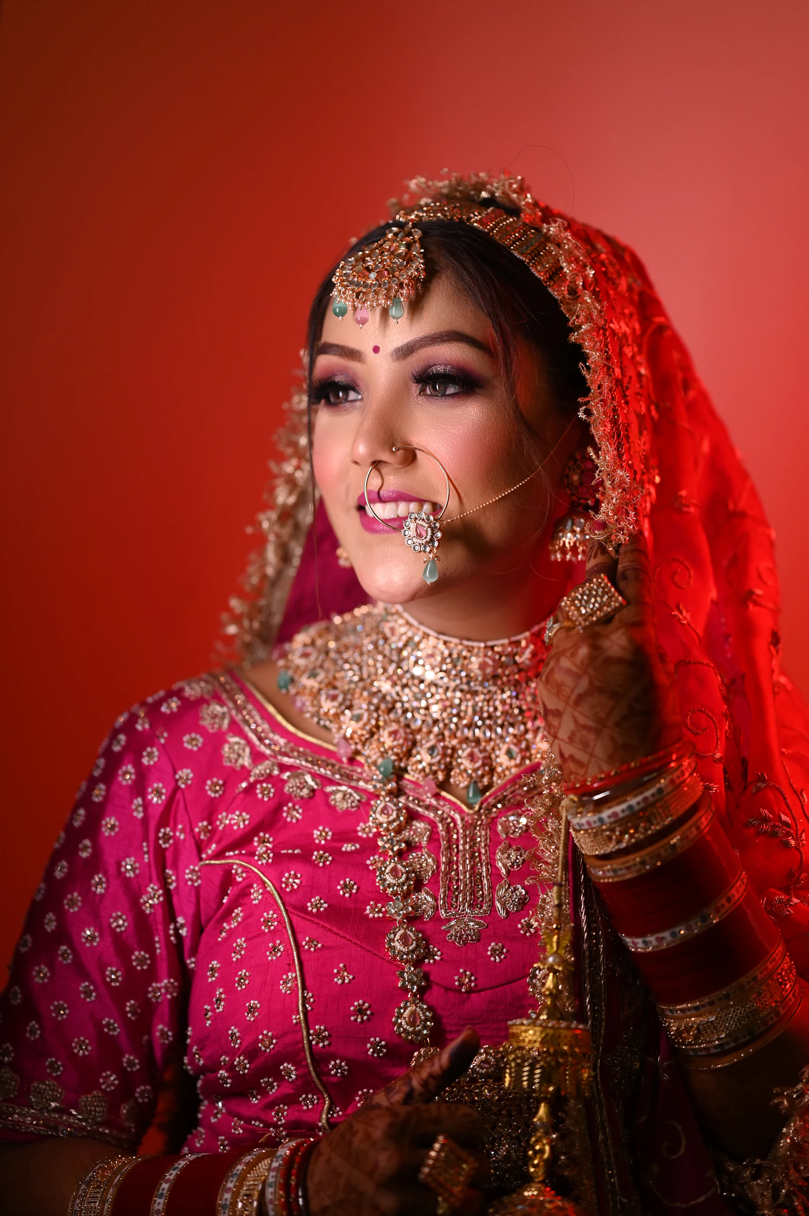 Scarlet bridal look